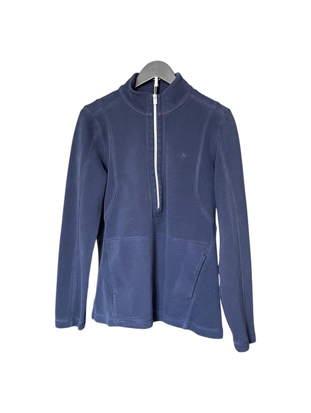 Tommy Bahama Womens Medium Navy 1/4 Zip Pullover Sweater Top M CLEAN!